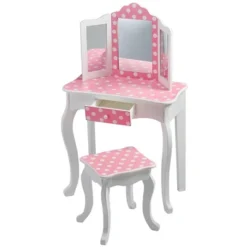 Polka Dot Fashion Prints Vanity Table & Stool Set Pink - Teamson Kids 11 Polka Dot Fashion Prints Vanity Table & Stool Set Pink - Teamson Kids -Children Furniture Store GUEST 01155bac e3df 4437 aeed 60698b770388