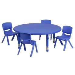 Flash Furniture 45" Round Plastic Height Adjustable Activity Table Set With 4 Chairs 20 Flash Furniture 45" Round Plastic Height Adjustable Activity Table Set With 4 Chairs -Children Furniture Store GUEST 03f29b2d 57c0 40da 82c8 077c619e1dc3