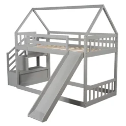 Twin Over Twin Bunk Bed In House Shape With Slide And Storage Staircase-ModernLuxe 15 Twin Over Twin Bunk Bed In House Shape With Slide And Storage Staircase-ModernLuxe -Children Furniture Store GUEST 04ce68a6 c75b 437b a293 8e1a3fd18cbf