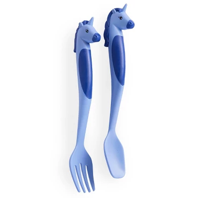 2pc Plastic Unicorns Utensil Set - Dinneractive 6 2pc Plastic Unicorns Utensil Set - Dinneractive - Image 4