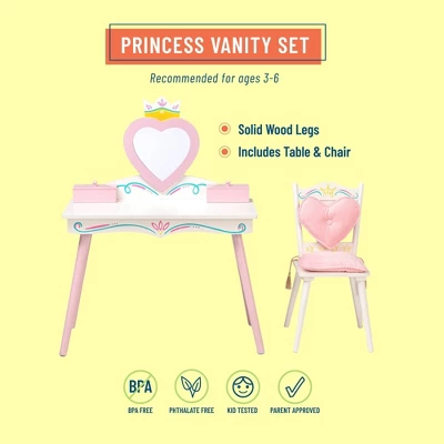 Princess Vanity Table And Chair Set - WildKin 4 Princess Vanity Table And Chair Set - WildKin - Image 2