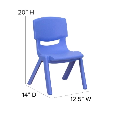Emma And Oliver 4 Pack Plastic Stackable Pre-K/School Chairs With 10.5"H Seat 5 Emma And Oliver 4 Pack Plastic Stackable Pre-K/School Chairs With 10.5"H Seat - Image 3