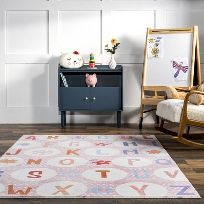 NuLOOM Essi Alphabet Machine Washable Kids Area Rug 9 NuLOOM Essi Alphabet Machine Washable Kids Area Rug - Image 7