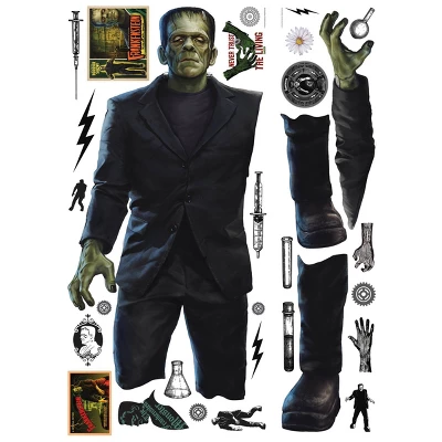 Classic Monsters Frankenstein Giant Peel & Stick Wall Decals White - RoomMates 3 Classic Monsters Frankenstein Giant Peel & Stick Wall Decals White - RoomMates