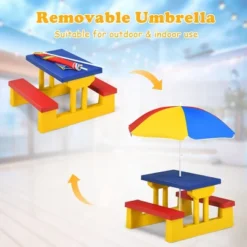 Costway Kids Picnic Table Set W/Removable Umbrella Indoor Outdoor Garden Patio 16 Costway Kids Picnic Table Set W/Removable Umbrella Indoor Outdoor Garden Patio -Children Furniture Store GUEST 0bf20db2 726c 4431 8eb7 85324d62d518