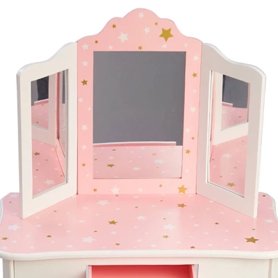 Fashion Twinkle Star Gisele Play Vanity Set Pink/White - Teamson Kids 5 Fashion Twinkle Star Gisele Play Vanity Set Pink/White - Teamson Kids - Image 3