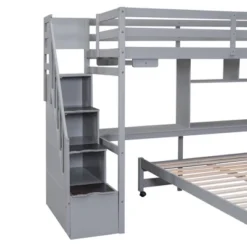 Twin Over Full Bunk Bed With Storage Stairs, Desk, Shelves And Hanger - ModernLuxe 22 Twin Over Full Bunk Bed With Storage Stairs, Desk, Shelves And Hanger - ModernLuxe -Children Furniture Store GUEST 0c7d6396 a020 4242 8492 30bf7687bb7e