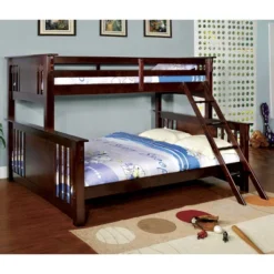 HOMES: Inside + Out Twin XL Over Queen Kids' Lea Bunk Bed Dark Walnut - IoHOMES -Children Furniture Store GUEST 117ac477 5ca8 499e bf2e fe03354b2a33