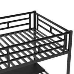 Metal Twin Size Loft Bed With Desk, Black - ModernLuxe -Children Furniture Store GUEST 12ab2b6d ed9c 4232 ab77 9d5f0c0b3449