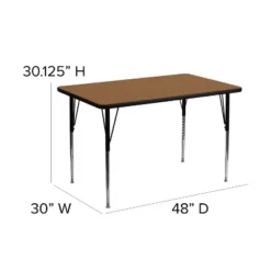 Flash Furniture 30''W X 48''L Rectangular Thermal Laminate Activity Table - Standard Height Adjustable Legs -Children Furniture Store GUEST 1413f8b5 1cf6 438d 998f b33597991654