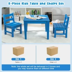 Costway 3PCS Kids Table & 2 Chairs Set Outdoor Heavy-Duty All-Weather Activity Table Set 22 Costway 3PCS Kids Table & 2 Chairs Set Outdoor Heavy-Duty All-Weather Activity Table Set -Children Furniture Store GUEST 15ec18b6 acf3 4f63 8bed 1ad969a2ec62
