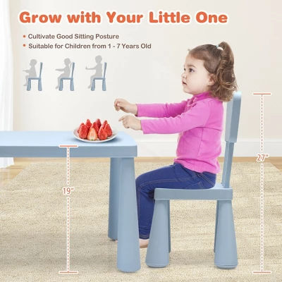 Costway Kids Table & 2 Chairs Set Toddler Activity Play Dining Study Desk Baby Gift 8 Costway Kids Table & 2 Chairs Set Toddler Activity Play Dining Study Desk Baby Gift - Image 6