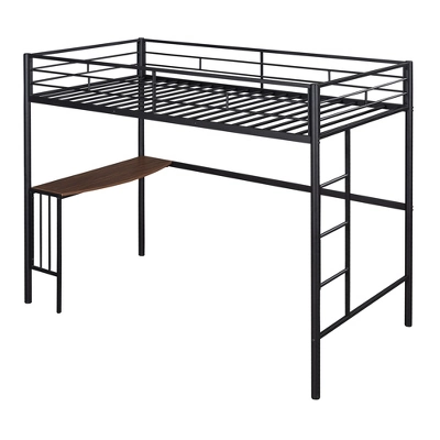 Twin Size Metal Loft Bed With Desk, Ladder And Railing - ModernLuxe 7 Twin Size Metal Loft Bed With Desk, Ladder And Railing - ModernLuxe - Image 5