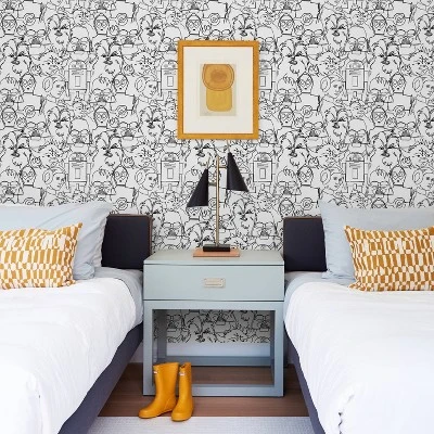 Star Wars Saga Line Sketches Peel And Stick Wallpaper Gray - RoomMates 5 Star Wars Saga Line Sketches Peel And Stick Wallpaper Gray - RoomMates - Image 3