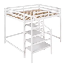 Full Size Loft Bed With Staircase And Safety Guardrails Gray/White-ModernLuxe 18 Full Size Loft Bed With Staircase And Safety Guardrails Gray/White-ModernLuxe -Children Furniture Store GUEST 1afeb3a3 f201 4c9a 85be 1c91189a0c59