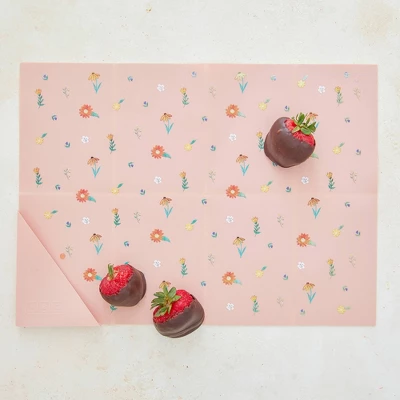 Austin Baby Collection Silicone Foldable Placemat - Wildflower Ripe Peach 4 Austin Baby Collection Silicone Foldable Placemat - Wildflower Ripe Peach - Image 2