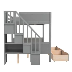 Twin Over Full Bunk Bed With Shelves, Storage Staircase And 2 Drawers - ModernLuxe 19 Twin Over Full Bunk Bed With Shelves, Storage Staircase And 2 Drawers - ModernLuxe -Children Furniture Store GUEST 1d349b94 af69 4253 9de8 6e5aeba542f8
