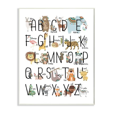 24"x1.5"x30" Boho Animal Abc's Oversized Stretched Canvas Wall Art - Stupell Industries 3 24"x1.5"x30" Boho Animal Abc's Oversized Stretched Canvas Wall Art - Stupell Industries
