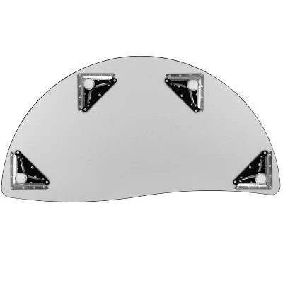 Flash Furniture 47.5" Half Circle Wave Flexible Collaborative Thermal Laminate Activity Table - Height Adjustable Short Legs 9 Flash Furniture 47.5" Half Circle Wave Flexible Collaborative Thermal Laminate Activity Table - Height Adjustable Short Legs - Image 7