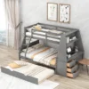Twin Over Full Bunk Bed With Trundle, Built-in Desk, Three Storage Drawers And Shelf-ModernLuxe -Children Furniture Store GUEST 21e3b9f6 857f 4494 8606 e2e435b44ea1