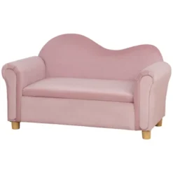 Qaba Ergonomic Foam Kids Sofa With Inner Toy Storage Chest, Velvet Kids Couch With Soft Arms, Children's Lounge Furniture, Pink 9 Qaba Ergonomic Foam Kids Sofa With Inner Toy Storage Chest, Velvet Kids Couch With Soft Arms, Children's Lounge Furniture, Pink -Children Furniture Store GUEST 2203e2d9 c51e 4f32 877a 3caa3ad67202
