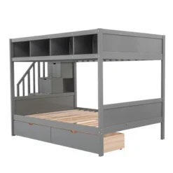 Twin Over Full Bunk Bed With Shelves, Storage Staircase And 2 Drawers - ModernLuxe 18 Twin Over Full Bunk Bed With Shelves, Storage Staircase And 2 Drawers - ModernLuxe -Children Furniture Store GUEST 23bba97c 141f 4d44 85ea 83b98068e034