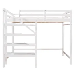Full Size Loft Bed With Staircase And Safety Guardrails Gray/White-ModernLuxe 20 Full Size Loft Bed With Staircase And Safety Guardrails Gray/White-ModernLuxe -Children Furniture Store GUEST 2476148a 09e1 40ba 8145 ee065c45feb8