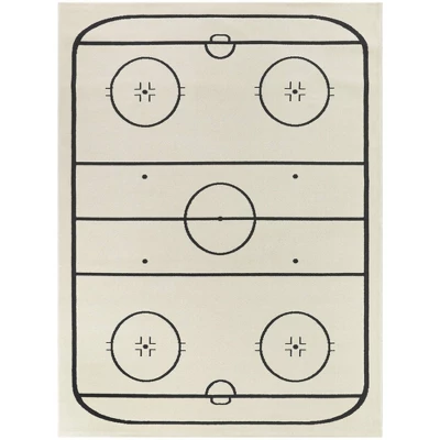 Hockey Time Kids' Rug Cream/Black - Balta Rugs 7 Hockey Time Kids' Rug Cream/Black - Balta Rugs - Image 5