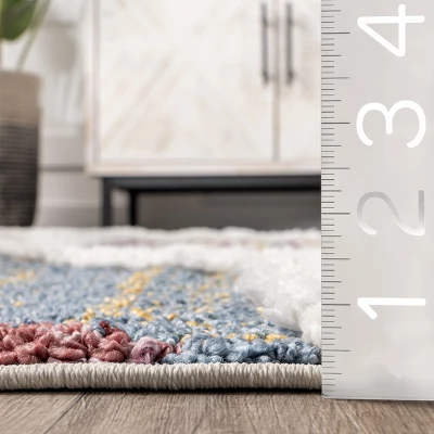 Gillian Mosaic High/Low Kids Tassel Area Rug 4 Gillian Mosaic High/Low Kids Tassel Area Rug - Image 2