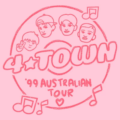 Girl's Turning Red 4*Town '99 Australian Tour Badge T-Shirt 3 Girl's Turning Red 4*Town '99 Australian Tour Badge T-Shirt