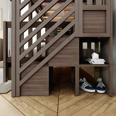 Max & Lily Twin Over Full Staircase Bunk Bed With Storage Drawers 5 Max & Lily Twin Over Full Staircase Bunk Bed With Storage Drawers - Image 3