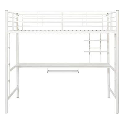 Full Analise Metal Loft Bed With Wood Desk - Saracina Home 5 Full Analise Metal Loft Bed With Wood Desk - Saracina Home - Image 3