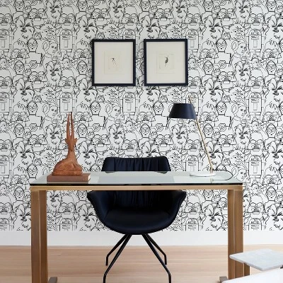 Star Wars Saga Line Sketches Peel And Stick Wallpaper Gray - RoomMates 7 Star Wars Saga Line Sketches Peel And Stick Wallpaper Gray - RoomMates - Image 5