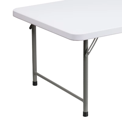 Emma And Oliver 4.93-Foot Kid's Granite White Plastic Folding Activity Table - Play Table 6 Emma And Oliver 4.93-Foot Kid's Granite White Plastic Folding Activity Table - Play Table - Image 4