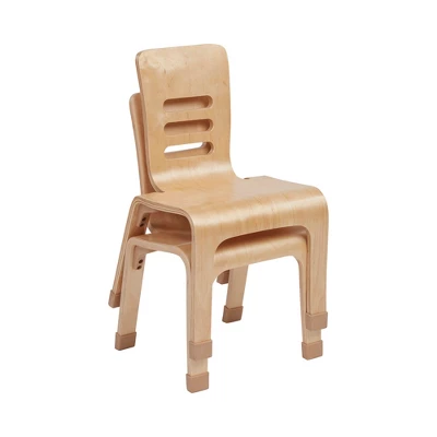 ECR4Kids Bentwood Chairs, Stackable School Chairs, Assembled, 2-Pack - Natural 5 ECR4Kids Bentwood Chairs, Stackable School Chairs, Assembled, 2-Pack - Natural - Image 3