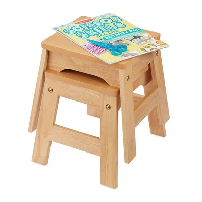 Melissa & Doug Wooden Stools - Set Of 2 - Natural 5 Melissa & Doug Wooden Stools - Set Of 2 - Natural - Image 3