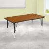 Flash Furniture 28"W X 47.5"L Rectangle Wave Flexible Collaborative Thermal Laminate Activity Table - Height Adjustable Short Legs -Children Furniture Store GUEST 2a9ab348 3bc8 476e 9952 38424659036b