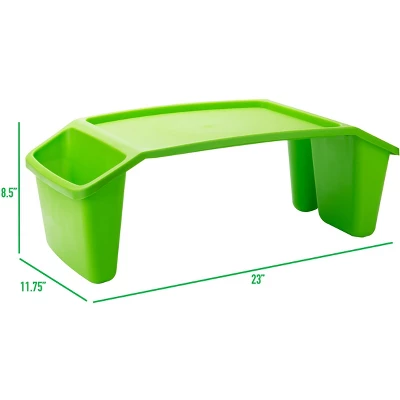 Mind Reader Kids’ Lap Desk, Freestanding Portable Table With Side Pockets, Plastic, Green, 2-Pack 4 Mind Reader Kids’ Lap Desk, Freestanding Portable Table With Side Pockets, Plastic, Green, 2-Pack - Image 2