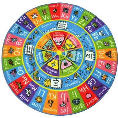 KC Cubs ABC Alphabet, Seasons, Months Days Of Week Educational Learning & Game Round Circle Rug For Kids And Children Bedrooms Playroom 7 KC Cubs ABC Alphabet, Seasons, Months Days Of Week Educational Learning & Game Round Circle Rug For Kids And Children Bedrooms Playroom - Image 5