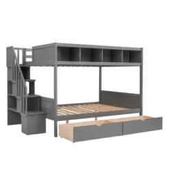 Twin Over Full Bunk Bed With Shelves, Storage Staircase And 2 Drawers - ModernLuxe 17 Twin Over Full Bunk Bed With Shelves, Storage Staircase And 2 Drawers - ModernLuxe -Children Furniture Store GUEST 2fad5fc3 5949 4289 a04b 4ea4302ca912