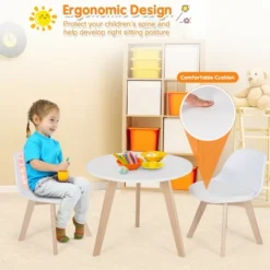 Costway Kids Table & 2 Chairs Set Modern Activity Play Table W/Beech Leg Cushion -Children Furniture Store GUEST 3067dac9 eda7 48cc a4ef 6f1deba5354b