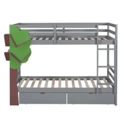 Twin-Over-Twin Bunk Bed With A Tree Decor And Two Storage Drawers-ModernLuxe 18 Twin-Over-Twin Bunk Bed With A Tree Decor And Two Storage Drawers-ModernLuxe -Children Furniture Store GUEST 311cb700 45de 4d97 9a11 d075683995e3