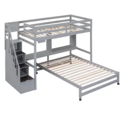 Twin Over Full Bunk Bed With Storage Stairs, Desk, Shelves And Hanger - ModernLuxe 16 Twin Over Full Bunk Bed With Storage Stairs, Desk, Shelves And Hanger - ModernLuxe -Children Furniture Store GUEST 32468a5f b788 418a 8824 cd97c15f246b