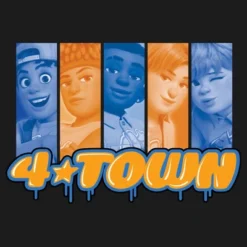 Children Furniture Store 12 Junior's Turning Red 4*Town Paint Drip Panels Festival Muscle Tee