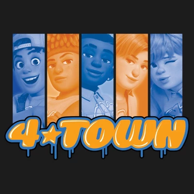 Junior's Turning Red 4*Town Paint Drip Panels Festival Muscle Tee 3 Junior's Turning Red 4*Town Paint Drip Panels Festival Muscle Tee