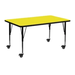 Flash Furniture Mobile 24''W X 48''L Rectangular HP Laminate Activity Table - Height Adjustable Short Legs -Children Furniture Store GUEST 32ec8ab7 c590 45c6 bc60 d43fe39b5e86