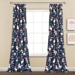 84"x52" Set Of 2 Unicorn Heart Window Curtain Panels - Lush Décor -Children Furniture Store GUEST 330acdd4 7479 4f9f a662 5e8a8bdbc320