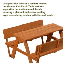 Gardenised Wooden Kids Picnic Table Bench With Backrest, Outdoor Children's Backyard Table, Crafting, Dining, And Playtime Patio Table 15 Gardenised Wooden Kids Picnic Table Bench With Backrest, Outdoor Children's Backyard Table, Crafting, Dining, And Playtime Patio Table -Children Furniture Store GUEST 3352a6d6 95aa 44ef a757 c8b711b8bcdb