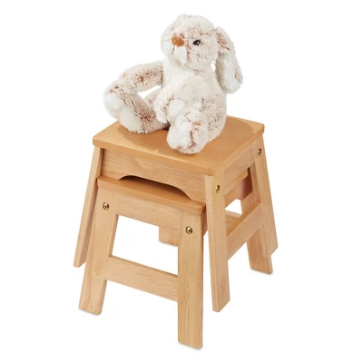 Melissa & Doug Wooden Stools - Set Of 2 - Natural 6 Melissa & Doug Wooden Stools - Set Of 2 - Natural - Image 4