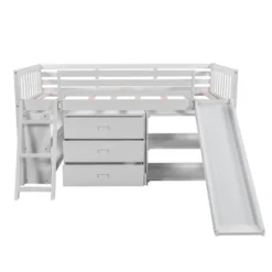 Low Twin Loft Bed With Bookcase, Separate Three Drawers, Pulling Ladder And Slide - ModernLuxe -Children Furniture Store GUEST 33a23b43 d95a 447f a4e1 2802bfcd6ae3